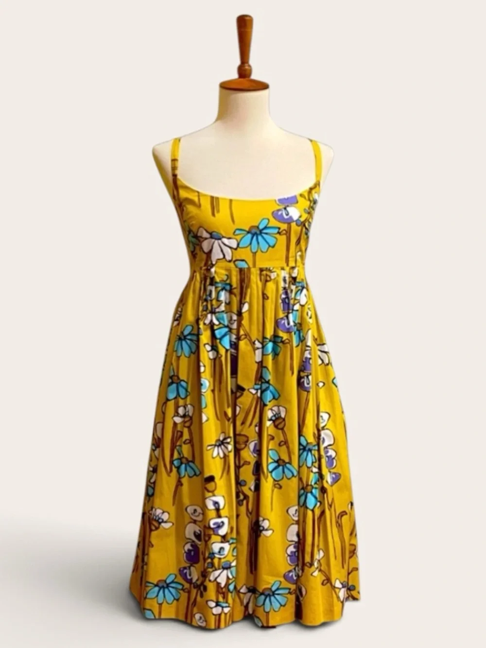 J.Crew Yellow Floral Criss Cross Back Fit & Flare Sundress w/ Pockets